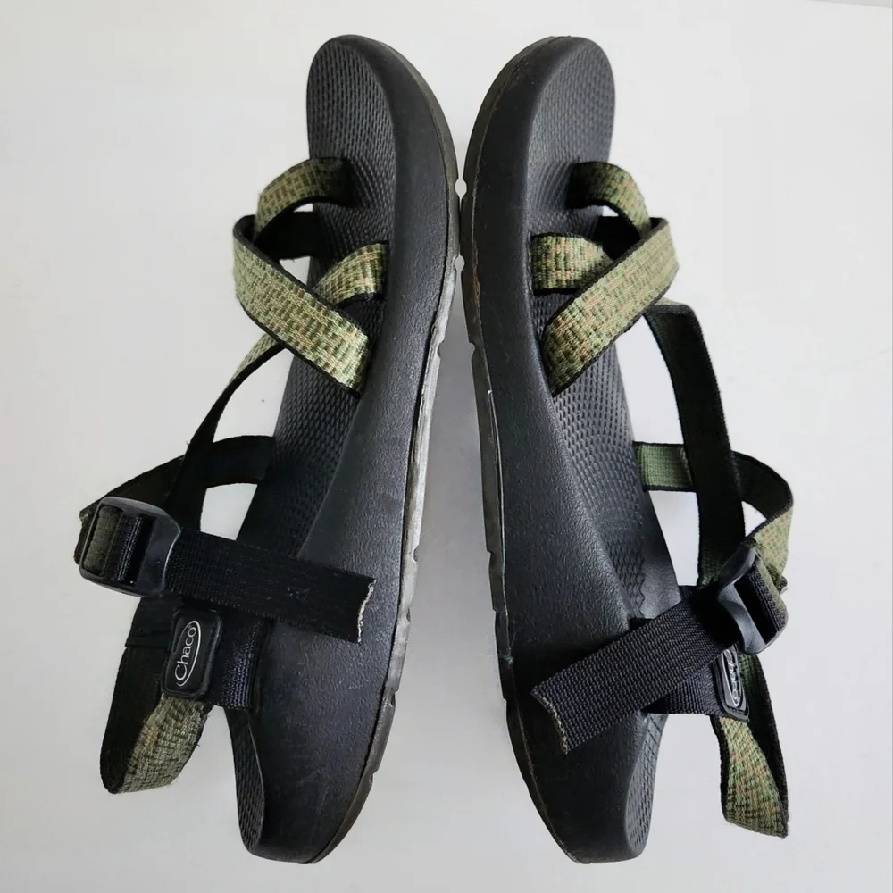 Chaco Sport Sandals Green & Black, Waterproof No-Slip Vibram Grip Soles, Mens 9